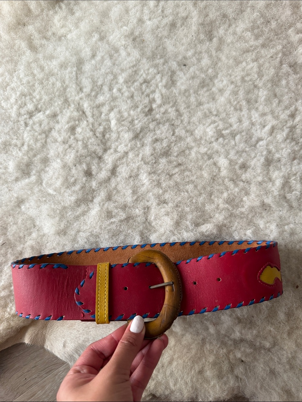 VTG wide leather belt✨